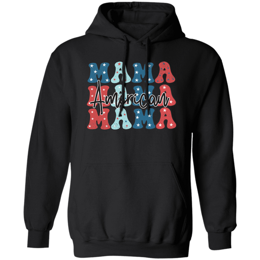 Mama, American Mama, Groovy Mama, Mommy's Day Pullover Hoodie