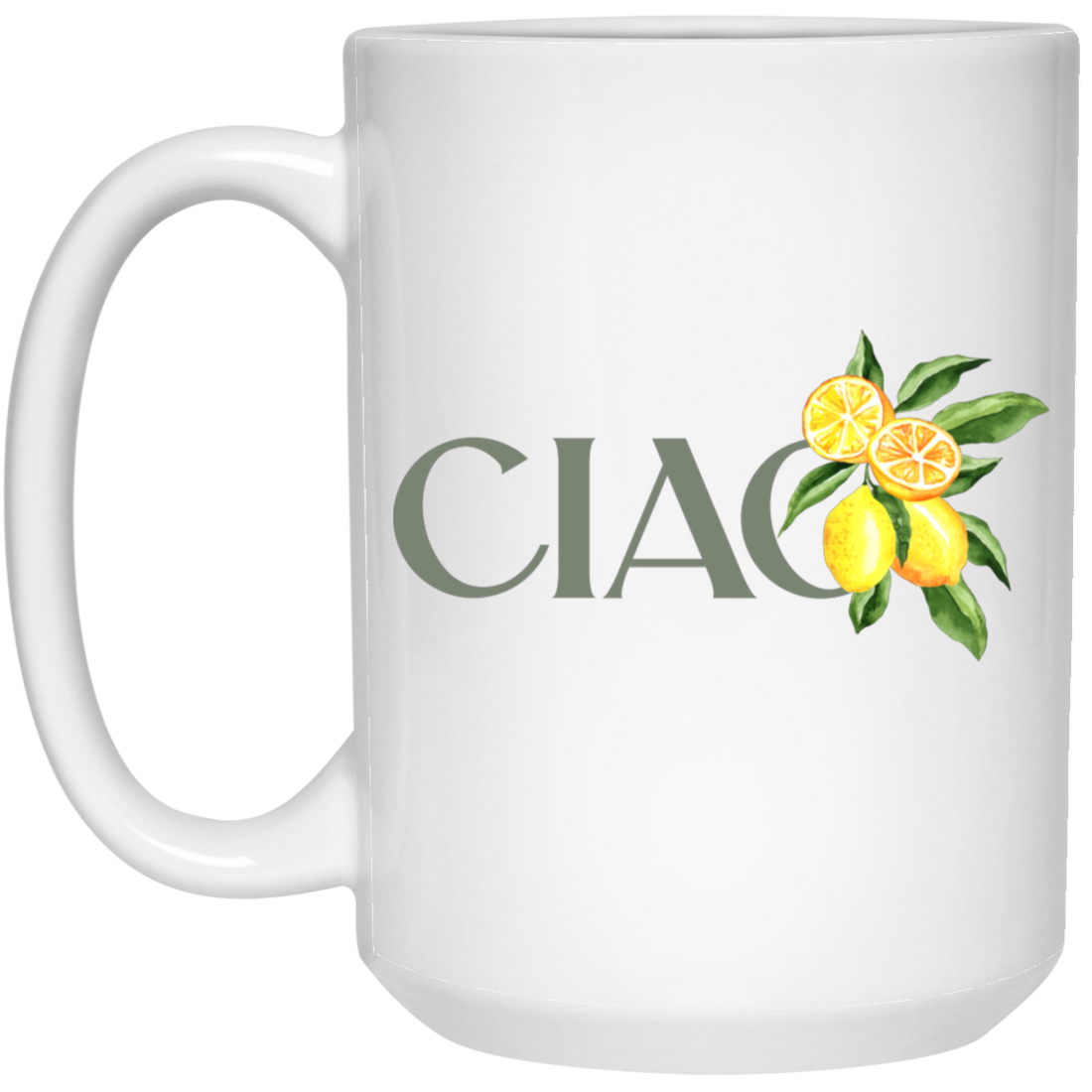 Ciao Lemon, Italian Lemon, Botanical Language, Language Lover, Cottagecore Ciao White Mug