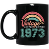 Vintage 1973, Rainbow 1973, Love Gift 1973, Limited Edition 1973 Black Mug