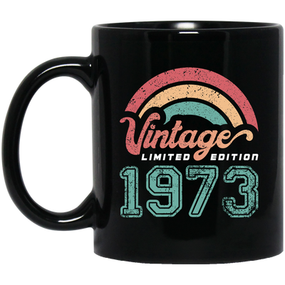 Vintage 1973, Rainbow 1973, Love Gift 1973, Limited Edition 1973 Black Mug
