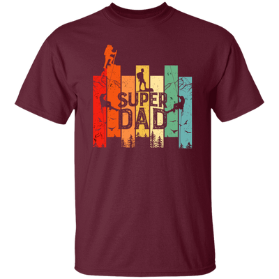 Retro Dad, Super Dad, Hiking Dad, Daddy Love Hiking Unisex T-Shirt