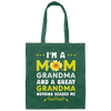Mama's Day Gift, I Am A Mom Grandma And A Great Grandma Nothing Scares Me Canvas Tote Bag