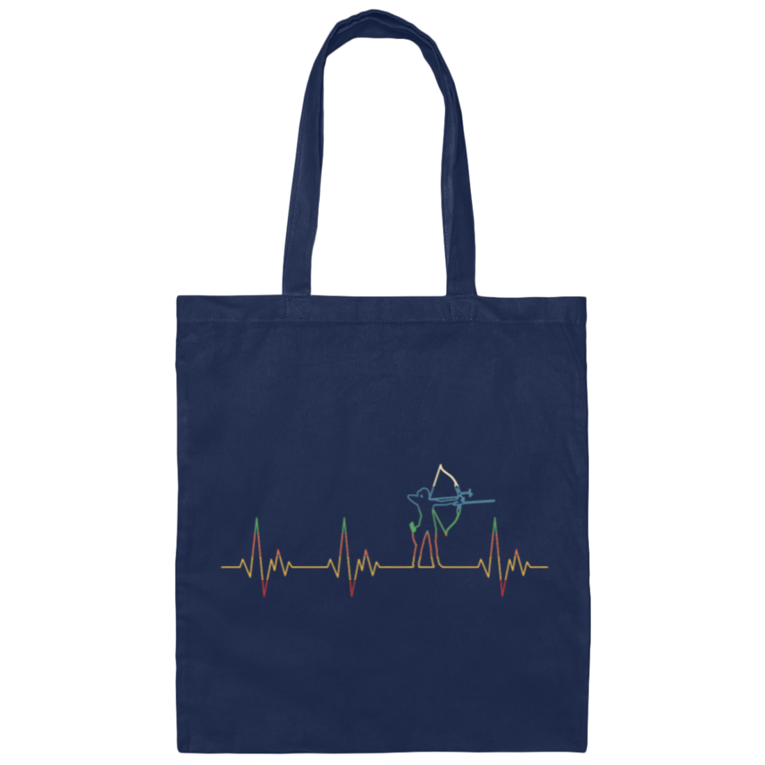 Retro Archer Heartbeat Electrocardiogram Canvas Tote Bag