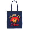 The Best Days Are Spent Golfing, Retro Golf Player Canvas Tote Bag