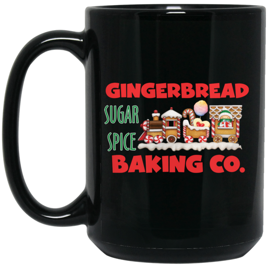 Gingerbread Baking Company, Sugar Spice, Sweet Gingerbread, Merry Christmas, Trendy Christmas Black Mug