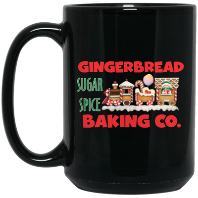 Gingerbread Baking Company, Sugar Spice, Sweet Gingerbread, Merry Christmas, Trendy Christmas Black Mug