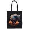 Buffalo Love Gift, Buffalo On A Field, Vintage Style, Cool Buffalo Canvas Tote Bag