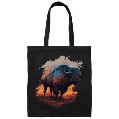 Buffalo Love Gift, Buffalo On A Field, Vintage Style, Cool Buffalo Canvas Tote Bag