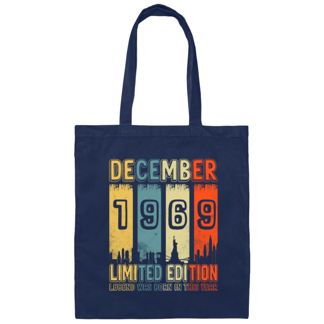 Retro Legend Was Born In December 1969 Gift Canvas Tote Bag