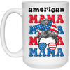 American Mama, Mother's Day, American Messy Bun White Mug