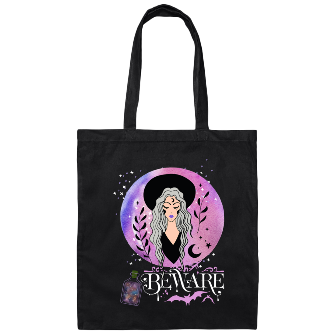 Beware, Mystery Girl, Love The Moon And Stars, Blink Background Canvas Tote Bag
