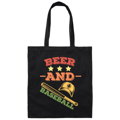Beer And Baseball, Retro Baseball, American Football, Baseball Gift Canvas Tote Bag