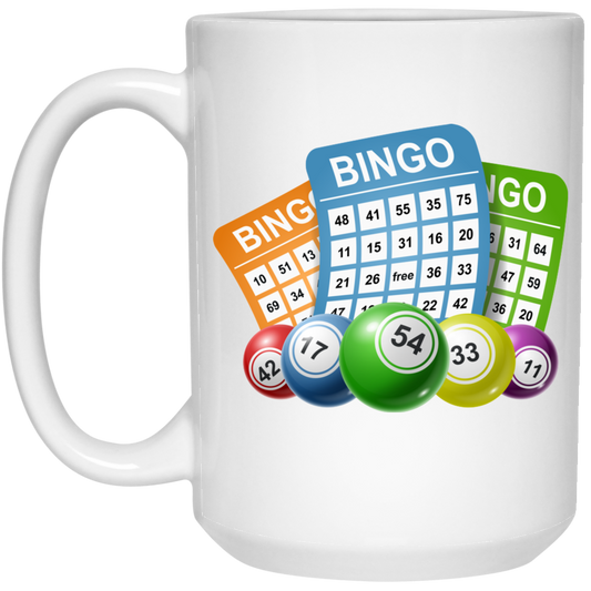Love Bingo Game, Bingo Ticket, Lottery Bingo, Bingo Balls White Mug