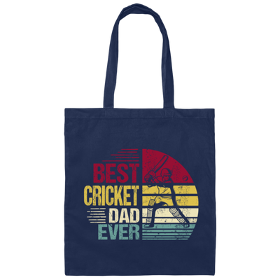 Retro Cricket Love Gift, Best Cricket Dad Ever, Daddy Gift, Best Cricket Canvas Tote Bag