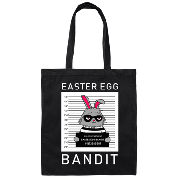 Cute Happy Easter Egg Bandit Easter Bunny Canvas Tote Bag