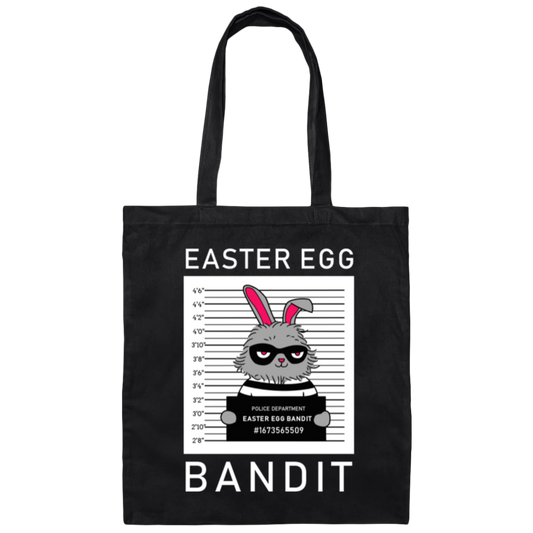 Cute Happy Easter Egg Bandit Easter Bunny Canvas Tote Bag