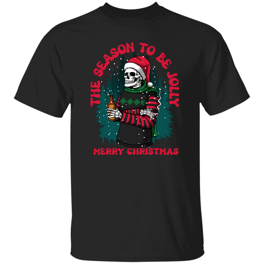 The Season To Be Jolly, Merry Christmas, Trendy Christmas, Skeleton Santa Unisex T-Shirt