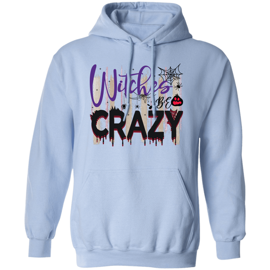 Witches Be Crazy, Crazy Witches, Horror Spiderweb Pullover Hoodie