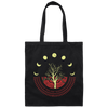 The Different Moon Phases With The World Tree Canvas Tote Bag