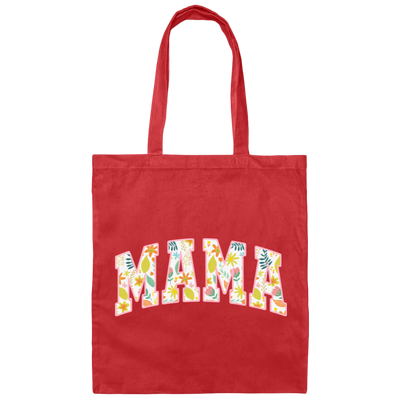Mama Gift, Floral Mama, Mama Varsity, Mama Design, Mother's Day-pink Canvas Tote Bag