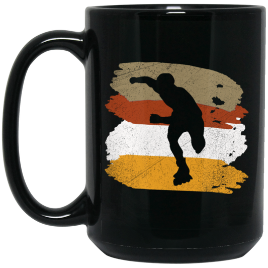 Cool Skate, Inline Skating, Inline Skater, Vintage Skate Lover, Four Line Black Mug