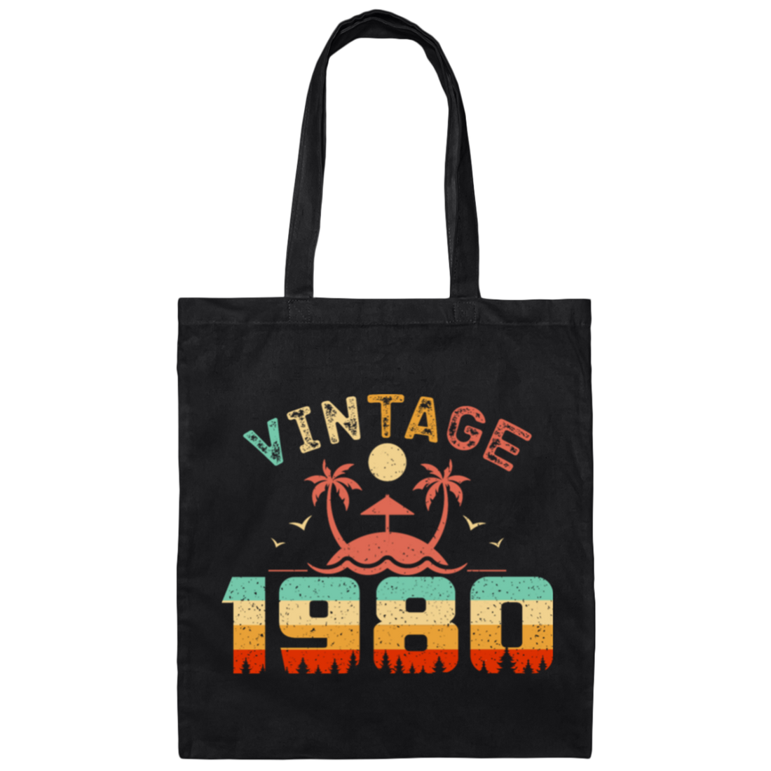 Vintage 1980 Cool Birthday Gift Idea Canvas Tote Bag