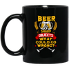 Win The Game, Axe Object, Beer And Sharp, Gift For Winner Black Mug