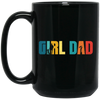 Girl Dad, Daughter's Dad, Father's Day Gifts, Retro Daddy Black Mug