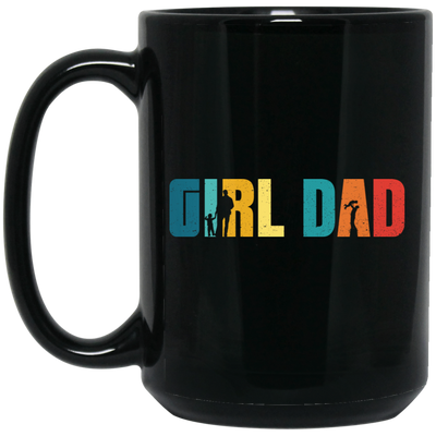 Girl Dad, Daughter's Dad, Father's Day Gifts, Retro Daddy Black Mug