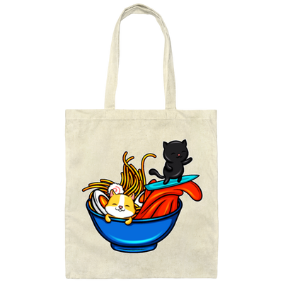 Ramen Cat Hopeless Ramentic Ramen Kawaii Noodle Canvas Tote Bag