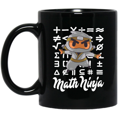 Funny Math Ninja, Love Math, Ninja Love Math, Best Math Lover, Ninja Gift Black Mug