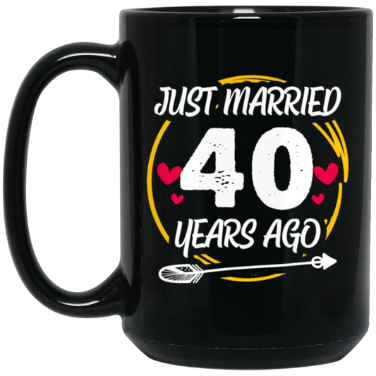 Anniversary Gift, 40th Anniversary, 40 Years Wedding, Anniversary Gift Black Mug