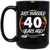 Anniversary Gift, 40th Anniversary, 40 Years Wedding, Anniversary Gift Black Mug