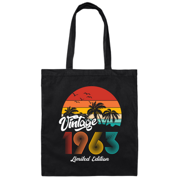 Vintage 1963, 1963 Birthday, 1963 Limited Edition, 1963 Retro Canvas Tote Bag