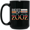 Best Of 2002, Vintage 18th Gift, Birthday Anniversary Gift, Retro Cassette Black Mug