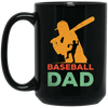 Baseball Dad, Gift For Dad, Vintage Baseball Dad, American Football Black Mug