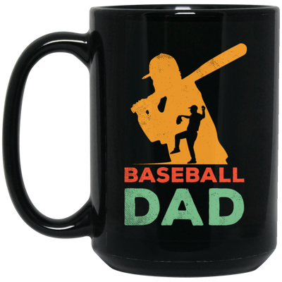 Baseball Dad, Gift For Dad, Vintage Baseball Dad, American Football Black Mug