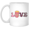 Love Valentine, Leopard Lover, Pink Cup Of Coffee, Valentine's Day, Trendy Valentine White Mug