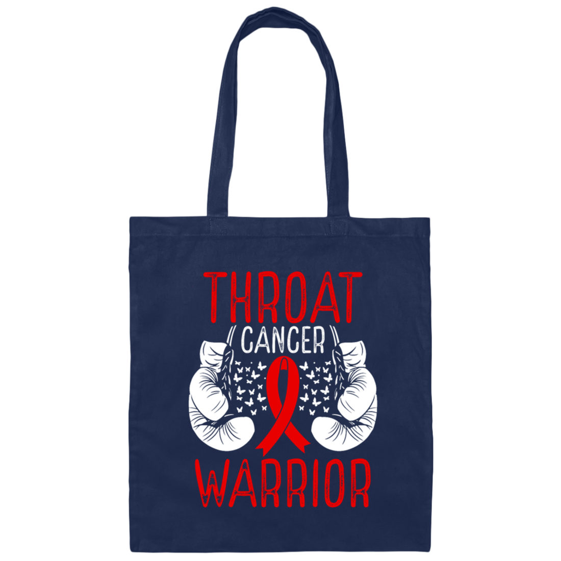 Colon Cancer Gift, Warrior Awareness, Ribbon And Gloves, Throat Cancer Canvas Tote Bag