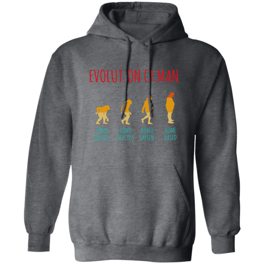 Evolution Of Man, Work From Home, Homeoffice Job, Self Employee, Funny Vintage Pullover Hoodie