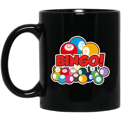 Many Balls, Love Bingo Balls, Bingo Gift, Bingo Balls Gift Black Mug