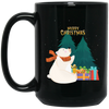 Cute Bear In Christmas, White Bear, Snow Bear, Merry Christmas, Trendy Christmas Black Mug