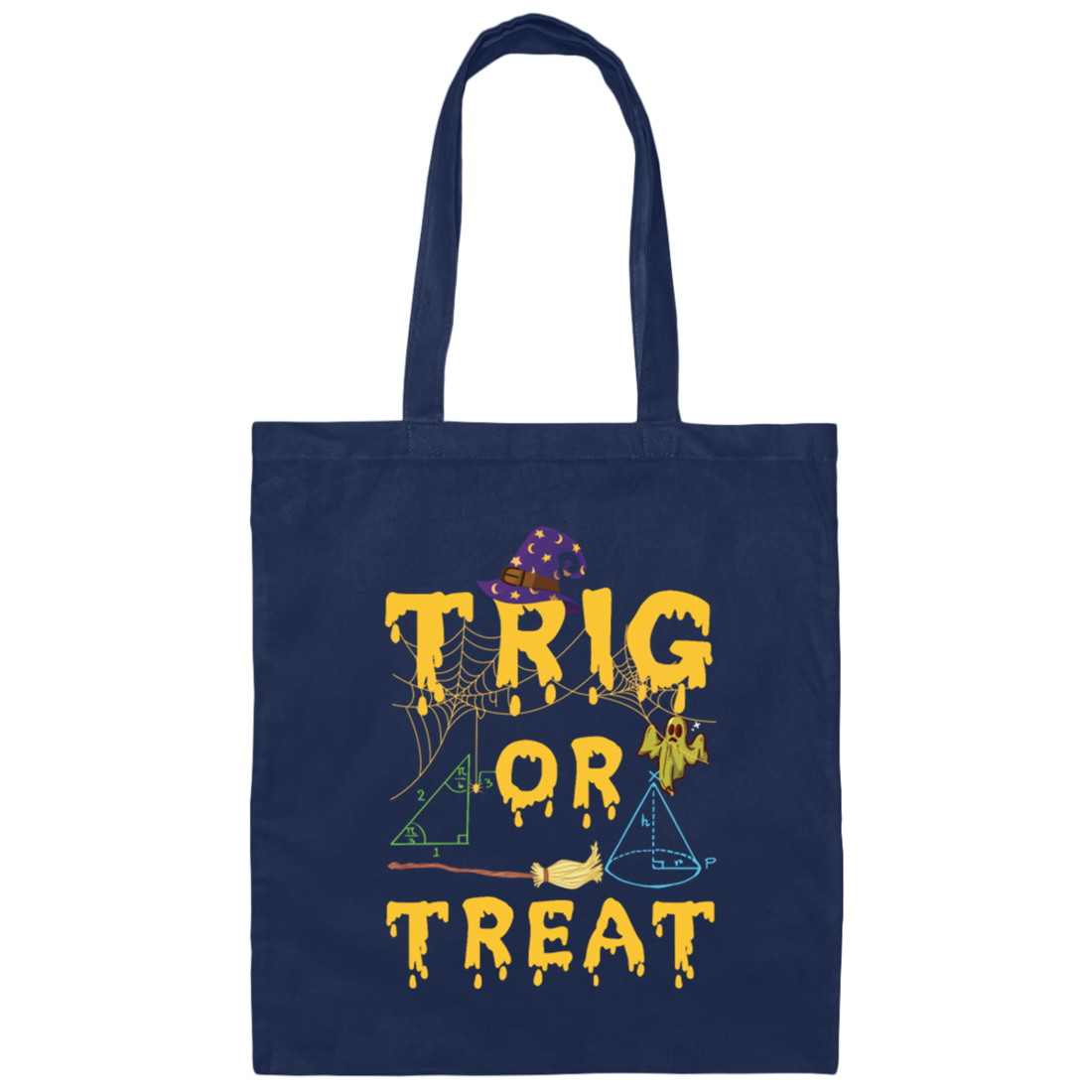 Funny Halloween Math Teacher Trig Or Treat Student Canvas Tote Bag
