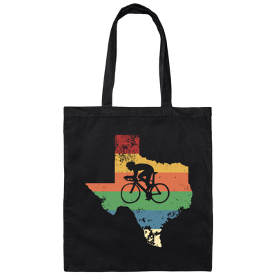 Retro Texas Biker Love Mountain Biking Distressed Canvas Tote Bag