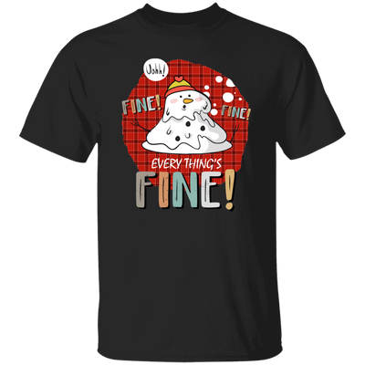 It's Fine, Everythings Fine, Melting Snowman, Plaid Xmas, Merry Christmas, Trendy Christmas Unisex T-Shirt