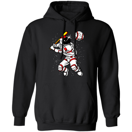 Astronaut Play Baseball In Spaces, Love Baseball, Sporty Astronaut Pullover Hoodie