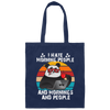 Retro Panda, I Hate Morning People, And Mornings, And People, Hate Go For Job Canvas Tote Bag
