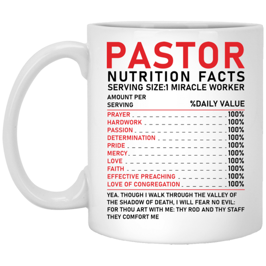 Pastor Nutrition Facts, What Is Pastor, Pastor Meaning White Mug