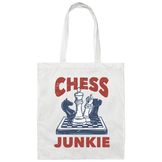 Chess Junkie, Chess, Chess Player, Chess Sport Canvas Tote Bag