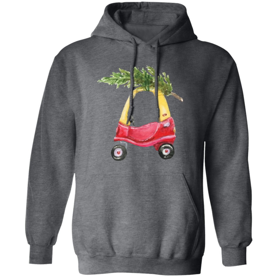 Baby Car Watercolor, Car Bring Xmas Tree, Cute Xmas Car, Merry Christmas, Trendy Chrismas Pullover Hoodie